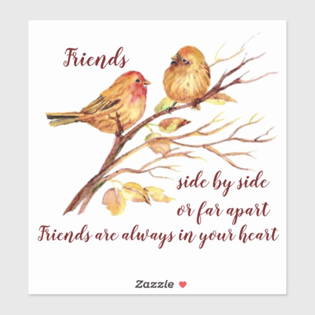 Niedliche Freundschaft - Vögel & Zitate Aufkleber (Blatt)