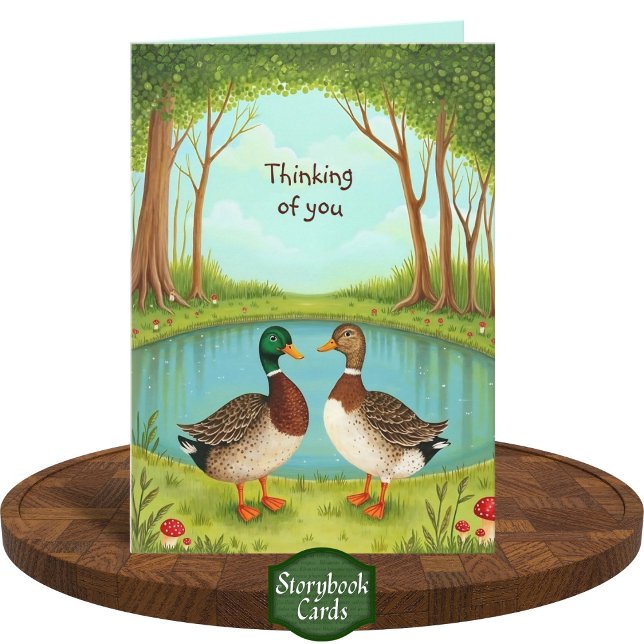 Niedliche Freundschaft zwischen Mallard Ducks Fore Karte (Von Creator hochgeladen)