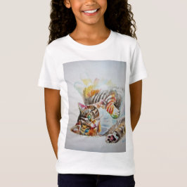 Niedliche Frisky Tabby Katzen Kunst, Dichtung und T-Shirt