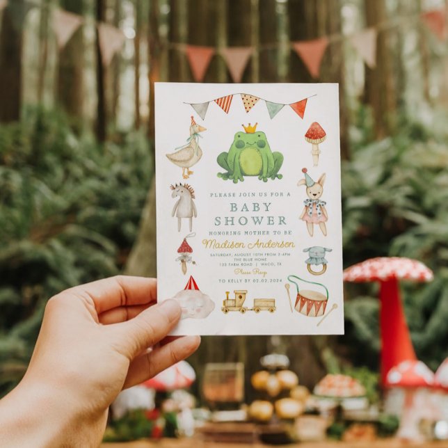 Niedliche Frog Kinderdusche Einladung (Von Creator hochgeladen)