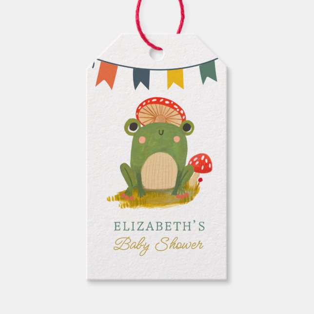 Niedliche Frog-Kinderdusche Geschenkanhänger (Vorderseite)