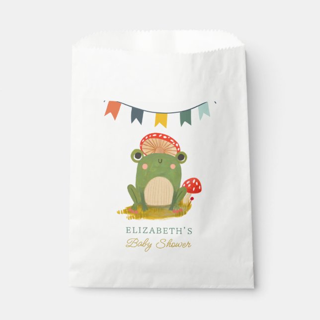 Niedliche Frog-Kinderdusche Geschenktütchen (Vorderseite)