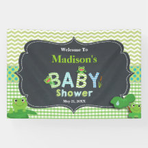 Niedliche Frogs Green Boy Baby Dusche Begrüßung Hi