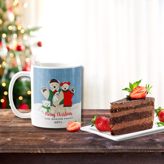 Niedliche frohe Weihnachtsbärenfamilie Kaffeetasse (Von Creator hochgeladen)