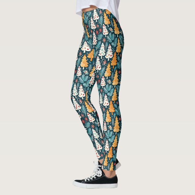 Niedliche frohe Weihnachtsbaumen feierlich Leggings (Links)