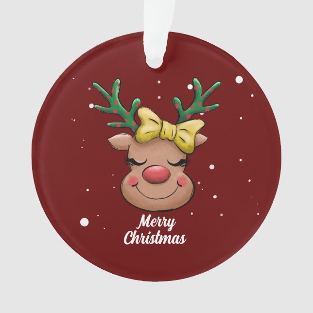 Niedliche Frohe Weihnachtsbaumschmuck für die Kera Ornament (Vorderseite)