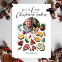 Niedliche frohe Weihnachtskost Foto Aquarell