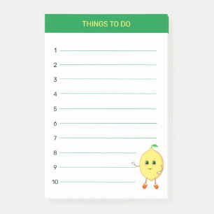 Niedliche fröhliche Lemongs auf Grün und Weiß zu t Post-it Klebezettel