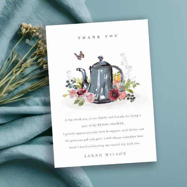 Niedliche fröhliche Rose Blumenkohl Brautparty Dankeskarte (Von Creator hochgeladen)