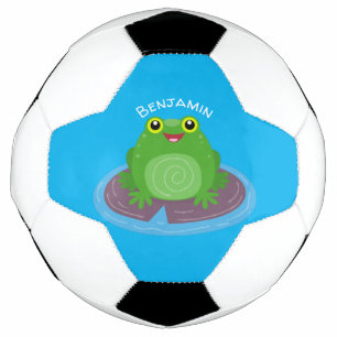 Niedliche Frosch-Cartoon-Abbildung Fußball