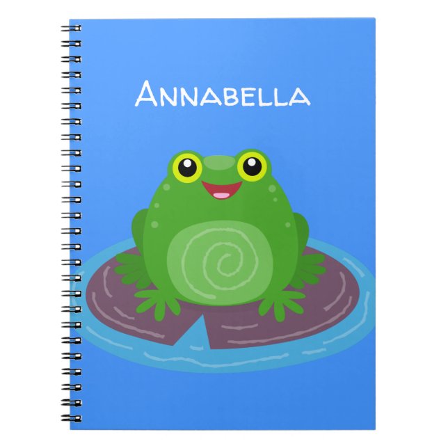 Niedliche Frosch-Cartoon-Abbildung Notizblock (Vorderseite)