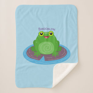 Niedliche Frosch-Cartoon-Abbildung Sherpadecke