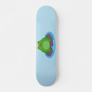 Niedliche Frosch-Cartoon-Abbildung Skateboard