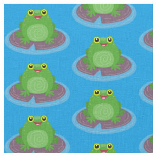 Niedliche Frosch-Cartoon-Abbildung Stoff