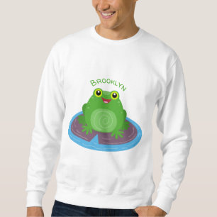 Niedliche Frosch-Cartoon-Abbildung Sweatshirt