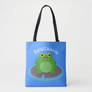 Niedliche Frosch-Cartoon-Abbildung Tasche