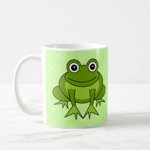 Niedliche Frosch-Cartoon-Grün-Herz-Tasse Kaffeetasse