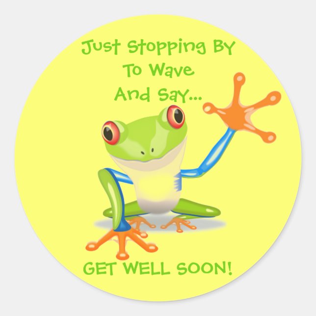 Niedliche Frosch Funny Animal Kids kommen bald wie Runder Aufkleber (Vorderseite)