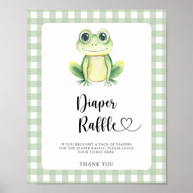 niedliche Froschbaby-Dusche - Windeln Tombola Poster (Vorne)