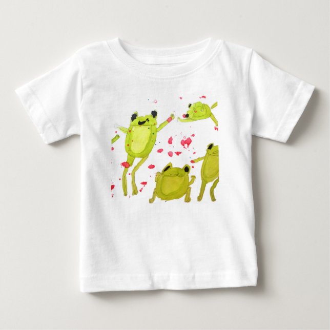 Niedliche Froschdarstellung Baby T-shirt (Vorderseite)