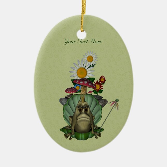 Niedliche Froschdrucke, individuell einstellbare O Keramik Ornament (Vorne)