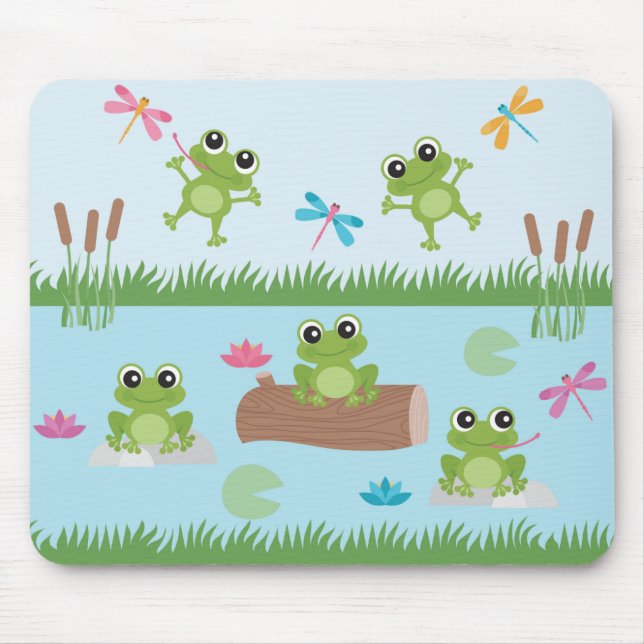 Niedliche Frösche im Teich Mousepad (Vorne)
