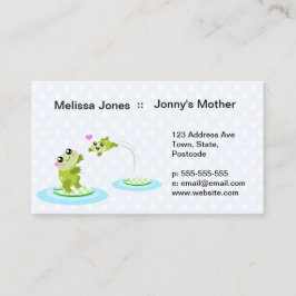 Niedliche Frösche - Kawaii-Mutter und Kinderfrosch Visitenkarte