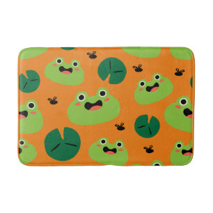 Niedliche Frösche & Lily Pads Badematte