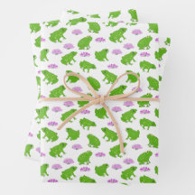 Niedliche Frösche Lily Pads Pink und Green Doodle