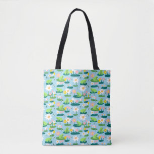 Niedliche Frösche und Lilienpolster Tasche