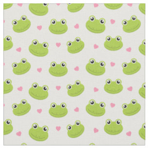 Niedliche Froschfronten und Herz-Muster Stoff