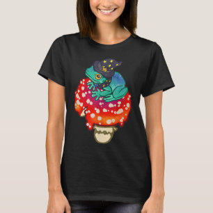 Niedliche Froschhexe sitzen auf Gepunktetem Rot-Pi T-Shirt