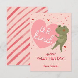 Niedliche Froschkids-Klasse Valentine-Karte Einladung