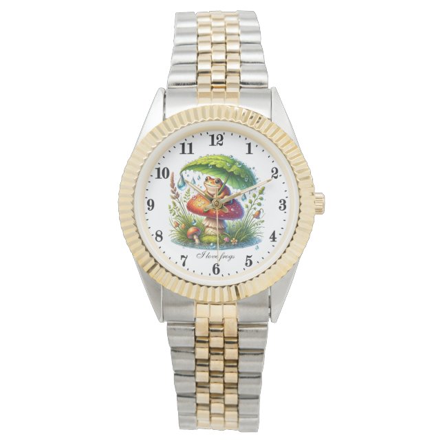 Niedliche Froschliebhaber Armbanduhr (Vorderseite)