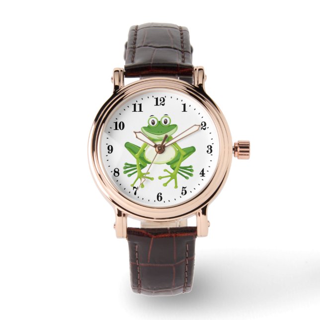 Niedliche Froschliebhaber Tier beobachten Armbanduhr (Vorderseite)