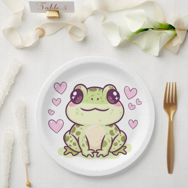 Niedliche Froschpapier-Teller Pappteller (Hochzeit)