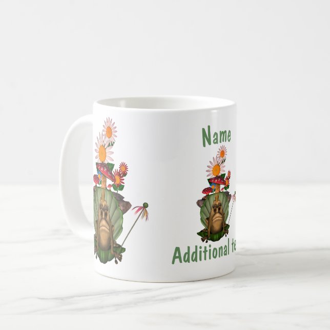 Niedliche Froschprinzessin auf Throne Personalisie Kaffeetasse (Vorderseite Links)