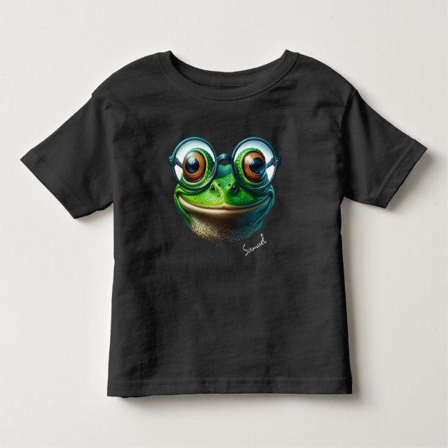 Niedliche Froschtrage Oversized Glasses Kleinkind T-shirt (Vorderseite)