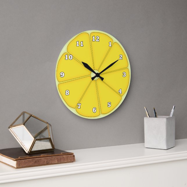 Niedliche Fruchtküchenuhr von Lemon Große Wanduhr (Büro)
