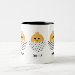 Niedliche Frühjahr-Kick-Osterfeier Mama Zweifarbige Tasse
