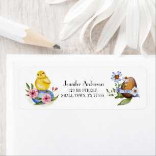 Niedliche Frühjahrs-Ostereier Chick Floral Adresse