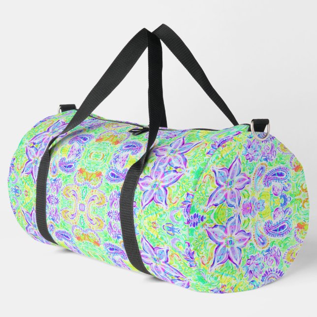 Niedliche Frühlingsblumen Duffle Bag (Linke Ecke)