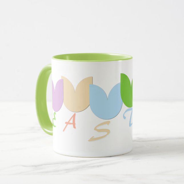 Niedliche Frühlingshuppen, 6-Buchstaben-Namen-Pers Tasse (Vorderseite Links)