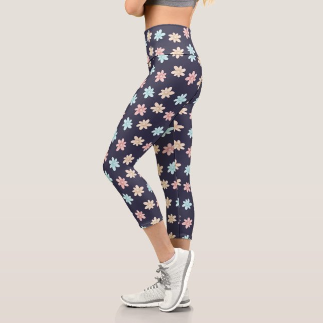 niedliche Frühlingspastellfarben-Halbmuster Capri- Capri Leggings (Links)