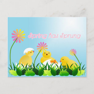 Niedliche Frühlingsstäbchen Postkarte