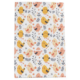 Niedliche Frühlingsstämme und Blumenmuster Mittlere Geschenktüte