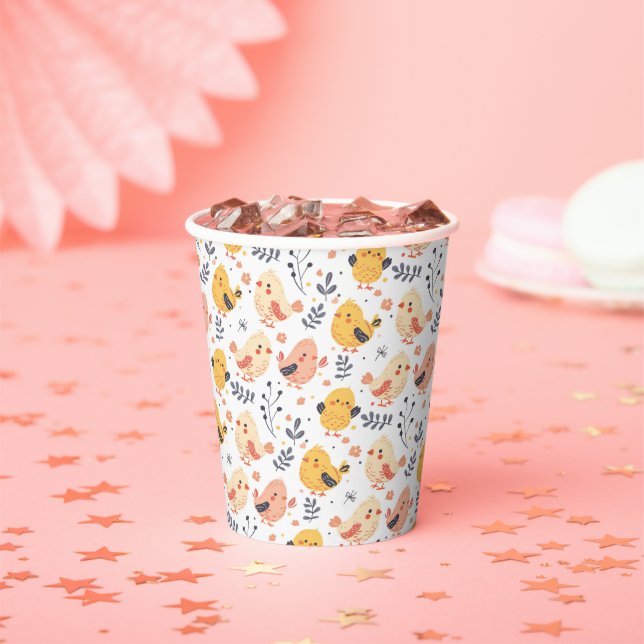 Niedliche Frühlingsstämme und Blumenmuster Pappbecher (Insitu)