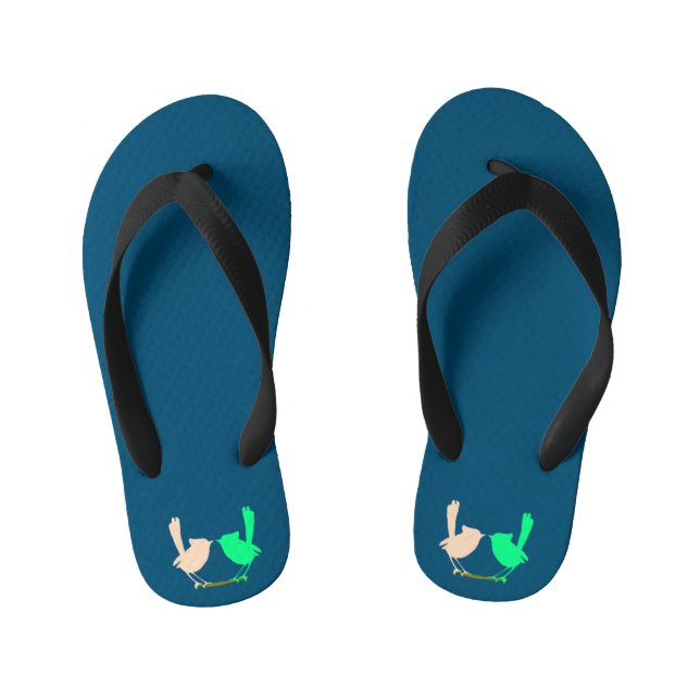 Niedliche Frühlingsvögel Party Kinderbadesandalen (Fußbett)