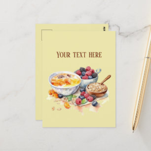 Niedliche Frühstücksfreunde fügen Text hinzu Postkarte