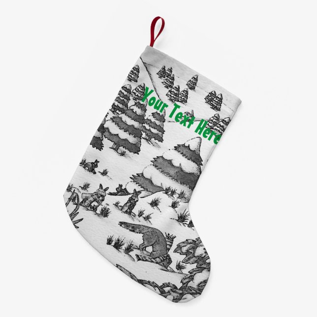 niedliche Fuchs- und Kleiner Weihnachtsstrumpf (Vorderansicht (hängend))